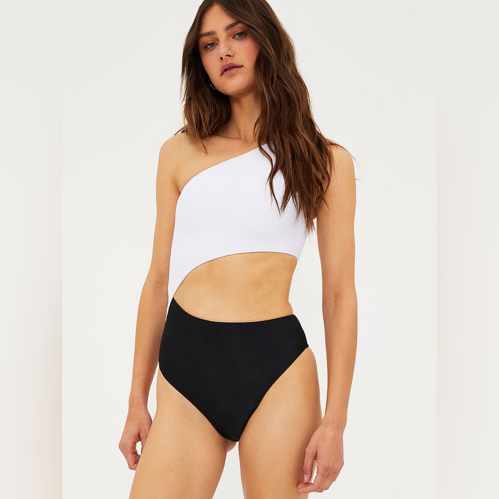 Beach Riot Celine Colorblock One-Piece, Size Medium, 8148